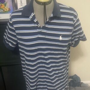 Ralph Lauren Blue and White Striped Polo